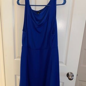 Cobalt blue skater dress with scoop neck